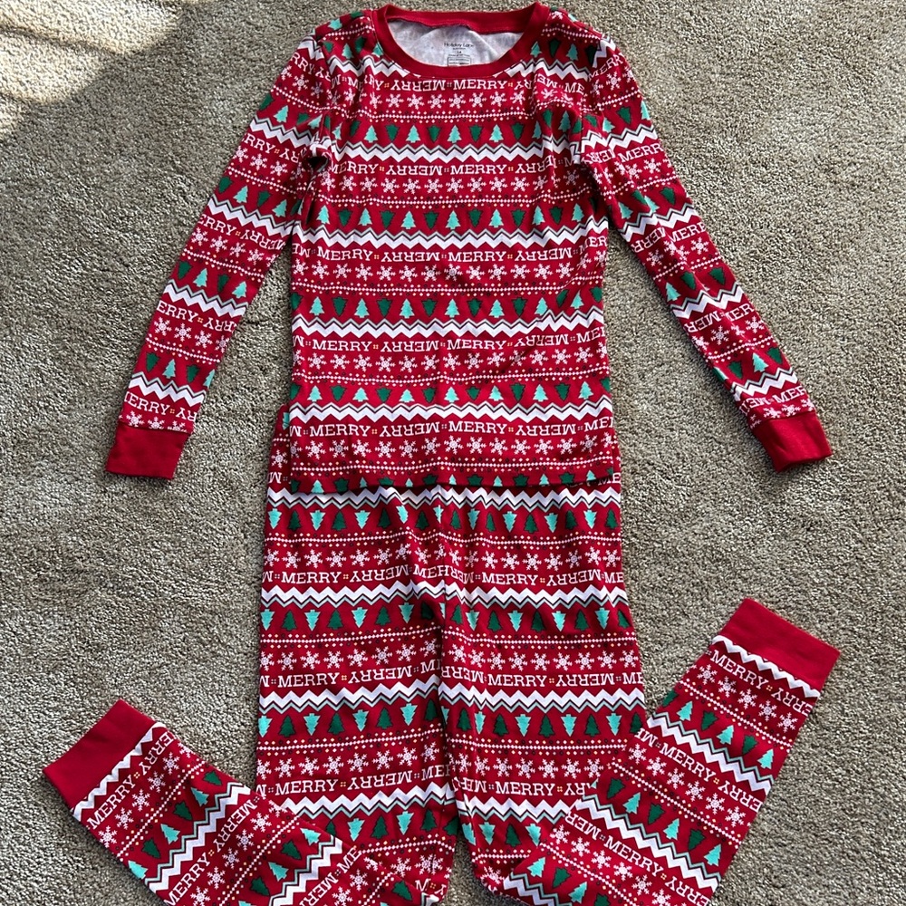 New Festive Red and White Kids Pajama Set